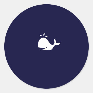 Sticker Rond Baleine blanche
