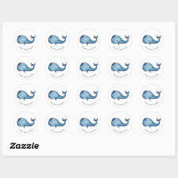 Lot 8 cartes d'invitation anniversaire enfant - Animaux de la mer en  aquarelle : baleine