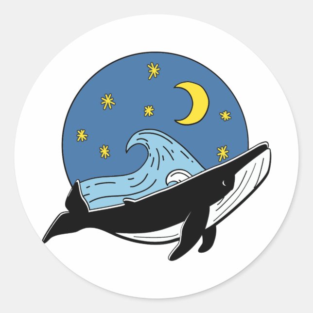 Sticker Rond Baleine céleste (Devant)