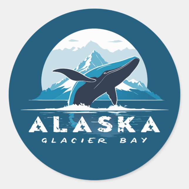 Sticker Rond Baleine de Glacier Bay - Alaska (Devant)