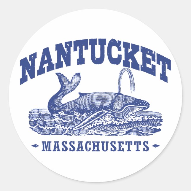 Sticker Rond Baleine de Nantucket (Devant)