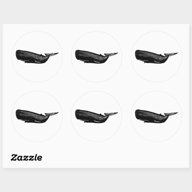 STICKER ROND BALEINE DE SPERME (Feuille)