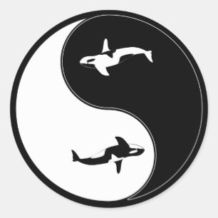 Sticker Rond Baleine de Yin Yang