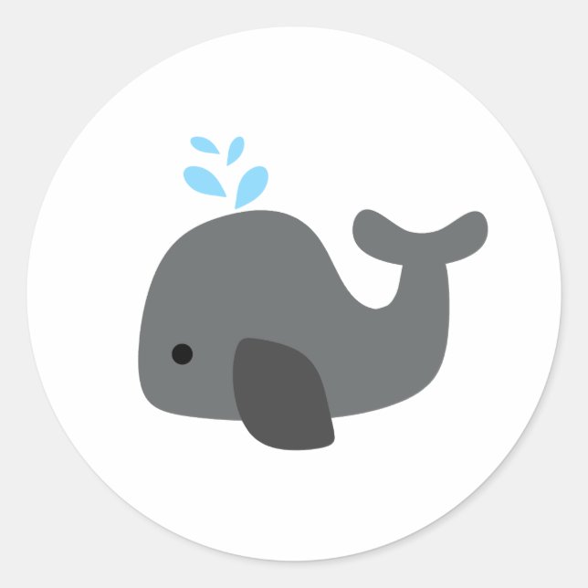 Sticker Rond Baleine grise (Devant)
