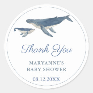 Sticker Rond Baleine Mère Et Bébé Baby shower de veau Favori