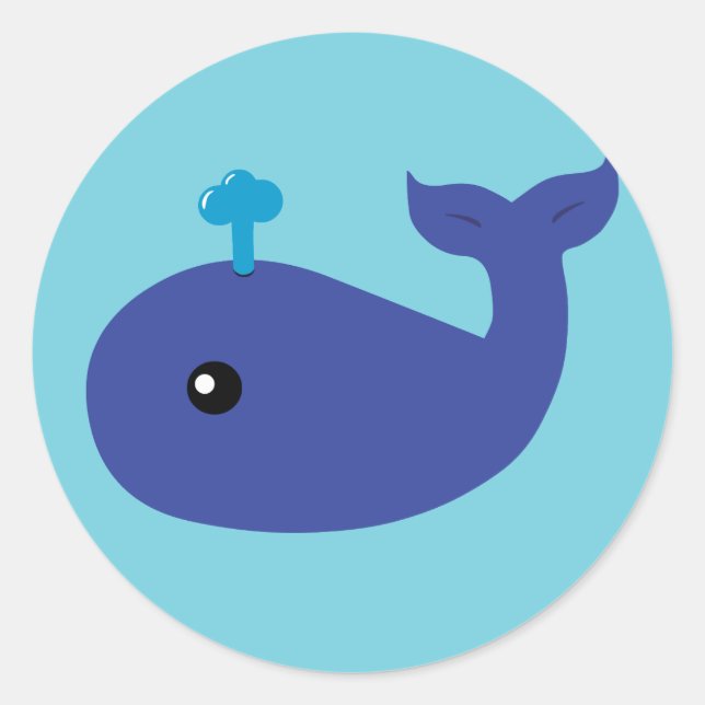Sticker Rond Baleine mignonne (Devant)