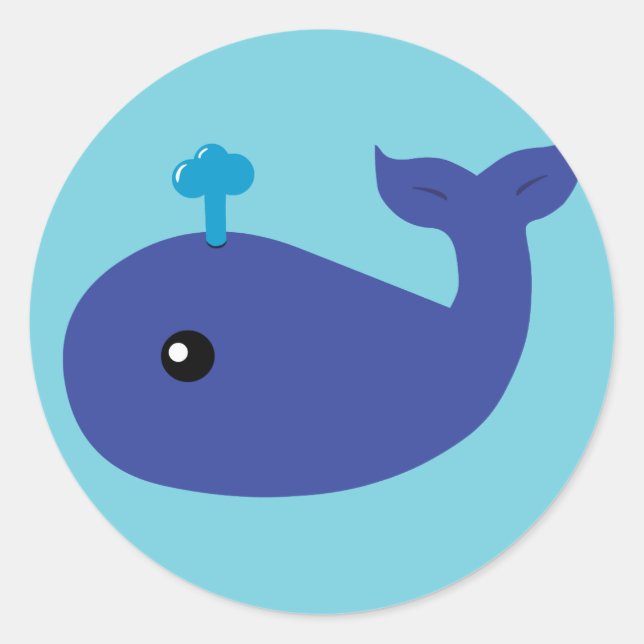 Sticker Rond Baleine mignonne (Devant)