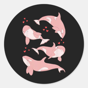 Sticker Rond Baleine orque mignonne biologiste marin animaux ma