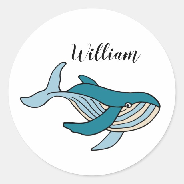 Sticker Rond Baleine pour enfants (Devant)