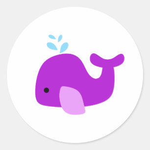 Sticker Rond Baleine pourpre