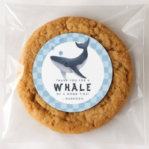 Sticker Rond Baleine sous la mer océan merci faveur
