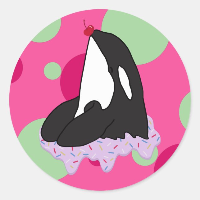 Sticker Rond Baleine tueuse Orca personnalisable (Devant)