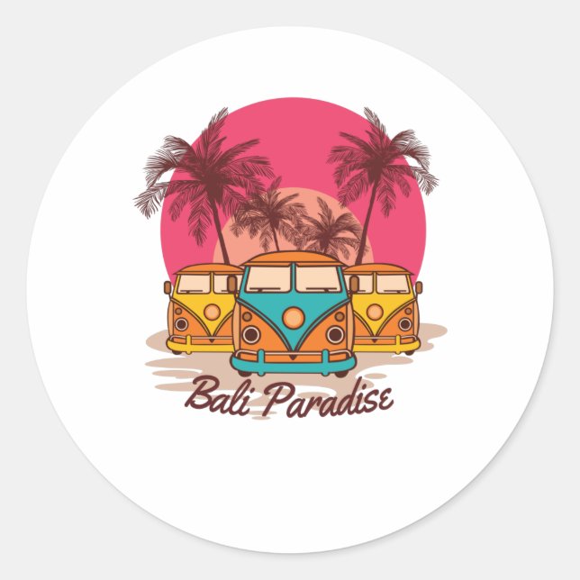 Sticker Rond Bali Paradise (Devant)