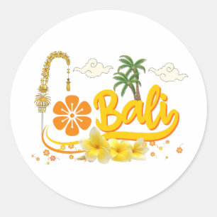 Sticker Rond Bali Vacances Ile tropicale Plage Correspondance