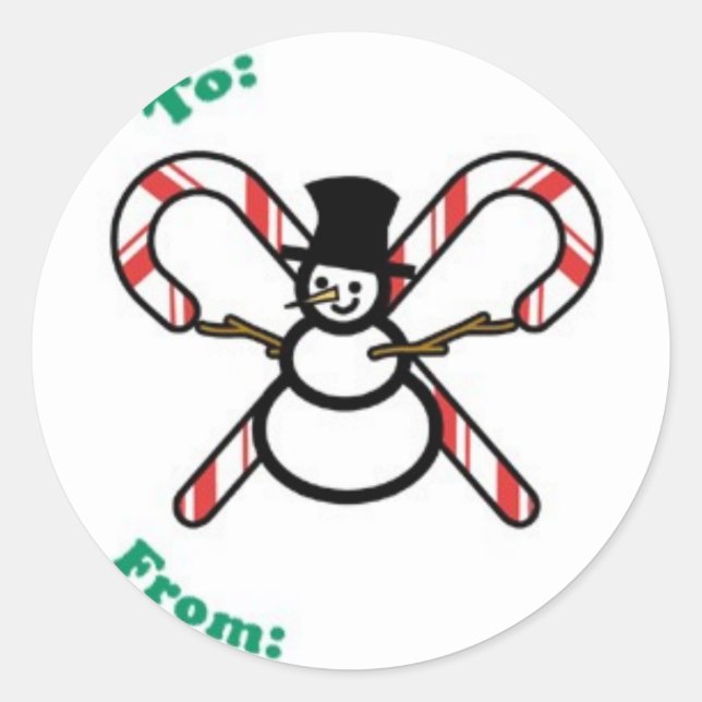 Sticker Rond Balise cadeau (Devant)