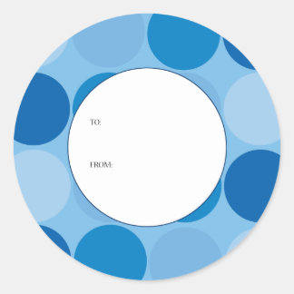 Sticker Rond Balise cadeau Cercles bleus