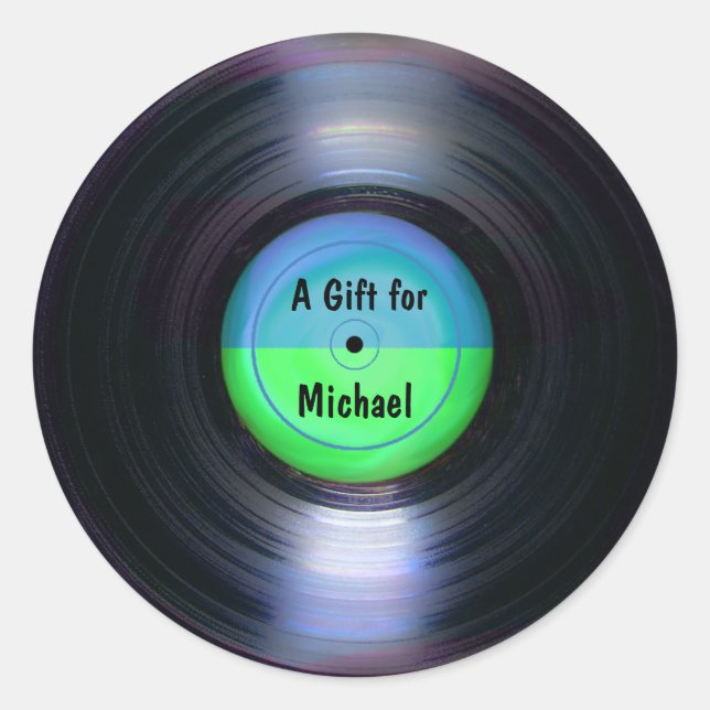 Sticker Rond Balise cadeau d'album rétro (Devant)