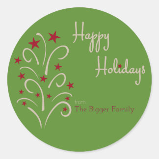 Sticker Rond Balise cadeau de l'arbre de Noël - Personnaliser