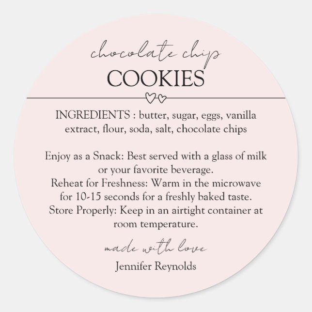 Sticker Rond Balise cadeau de mélange de chocolat rose (Devant)