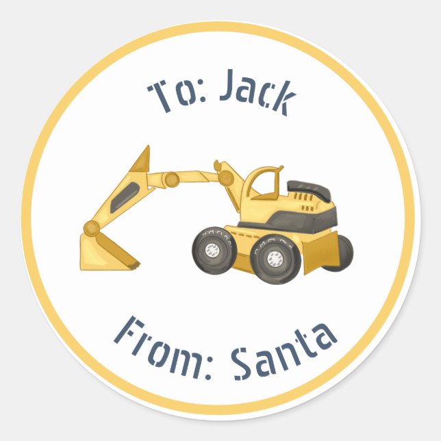 Sticker Rond Balise cadeau de Noël Chiffre de construction Chri (Devant)