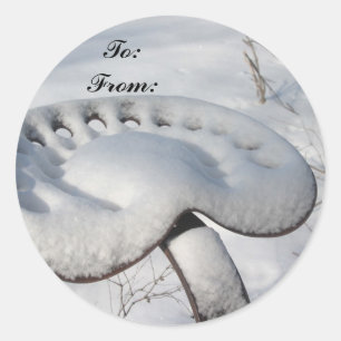 Sticker Rond Balise cadeau de Noël du siège du tracteur