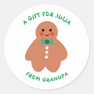 Sticker Rond Balise cadeau de Noël Pain de gingembre à et de