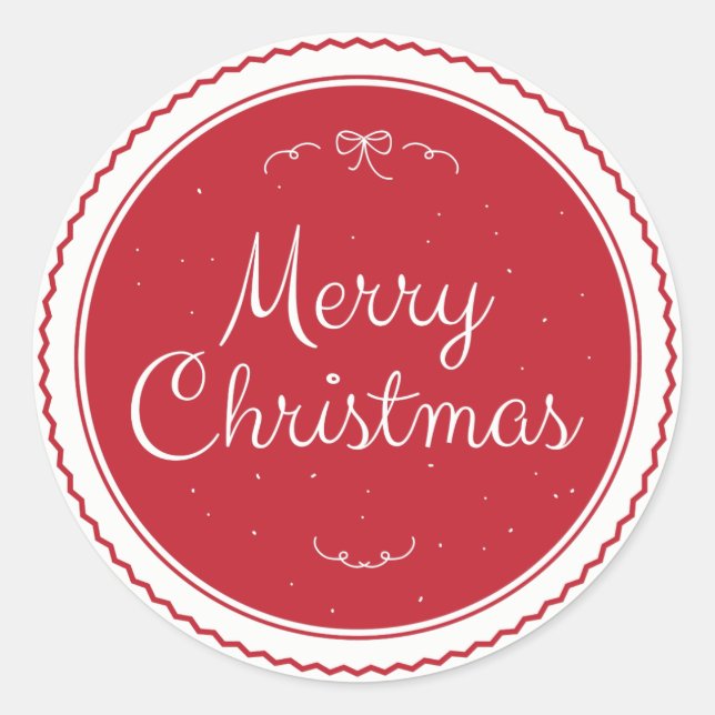 Sticker Rond Balise cadeau de Noël Red Joyer (Devant)