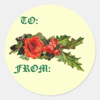 Sticker Rond Balise cadeau floral