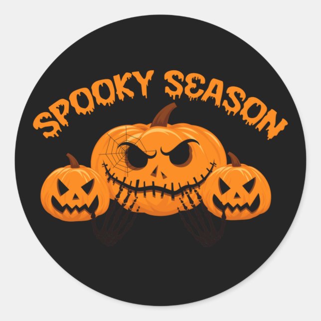 Sticker Rond Balise cadeau Halloween (Devant)