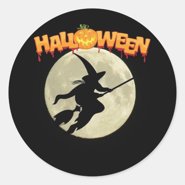 Sticker Rond Balise cadeau Halloween (Devant)