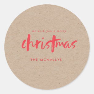 Sticker Rond Balise cadeau Kraft