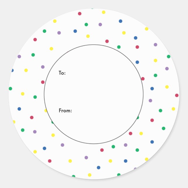 Sticker Rond Balise cadeau Mini colorée (Devant)