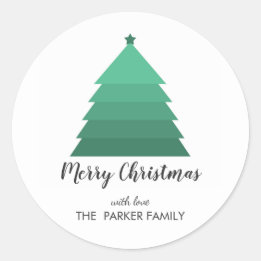 Sticker Rond Balise Cadeau personnalisé de l'arbre de Noël