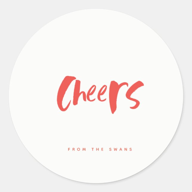 Sticker Rond Balise cadeau Red Cheers (Devant)
