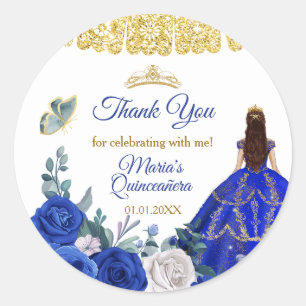 Sticker Rond Balise cadeau Royal Blue Quinceañera Favoriser Mer