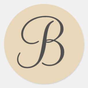 Sticker Rond Balise Cadeau / Sceau de l'enveloppe monogramme cr