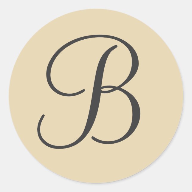 Sticker Rond Balise Cadeau / Sceau de l'enveloppe monogramme cr (Devant)