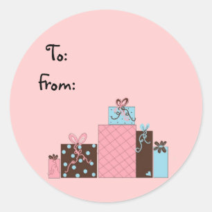 Sticker Rond Balise cadeaux Pretty Packages