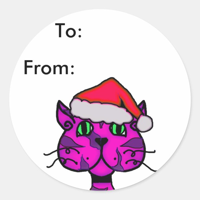 Sticker Rond balise catitude noël (Devant)