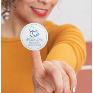 Sticker Rond Balise Cute Stethoscope Nurse Faver