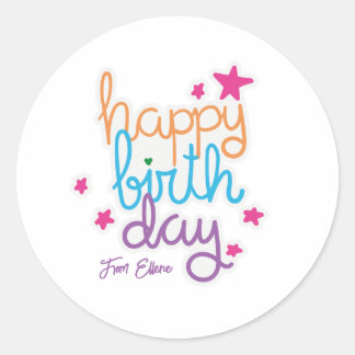 Sticker Rond Balise d'anniversaire joyeuse