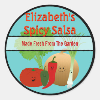 Sticker Rond Balise de cadeau de la salsa fraîche