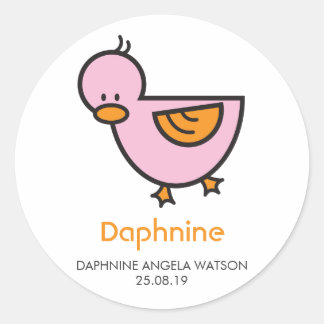 Sticker Rond Balise de dessin mignonne Canard nouveau bébé
