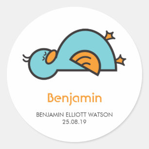 Sticker Rond Balise de dessin mignonne Canard nouveau bébé