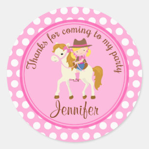 Sticker Rond Balise de faveur personnalisée ronde de cheval