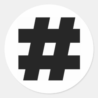 Sticker Rond # Balise de la clé de symbole de hashtag numéro de