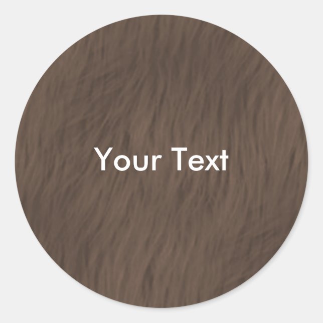 Sticker Rond Balise de nom de l'autocollant fourrure Brown Pers (Devant)