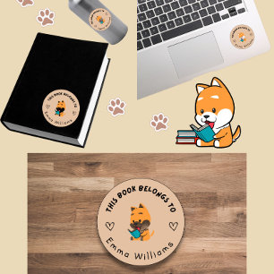 Sticker Rond Balise de nom minimaliste pour les enfants inspiré