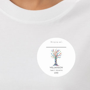 Sticker Rond Balise Family Reunion Rainbow Family Tree Name