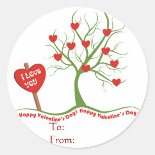 Sticker Rond Balise Heureuse Sainte-Valentin Sticker-Gift